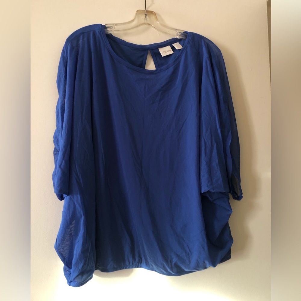 Chicos Brand Royal Blue Top. Size 3 (18-20)